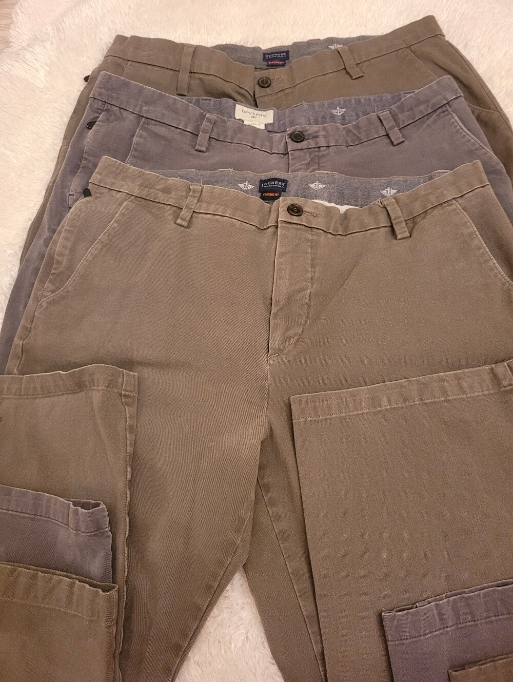 Dockers Set Of 3 Cotton Classic Fit Mem's Pants Size 38x30
